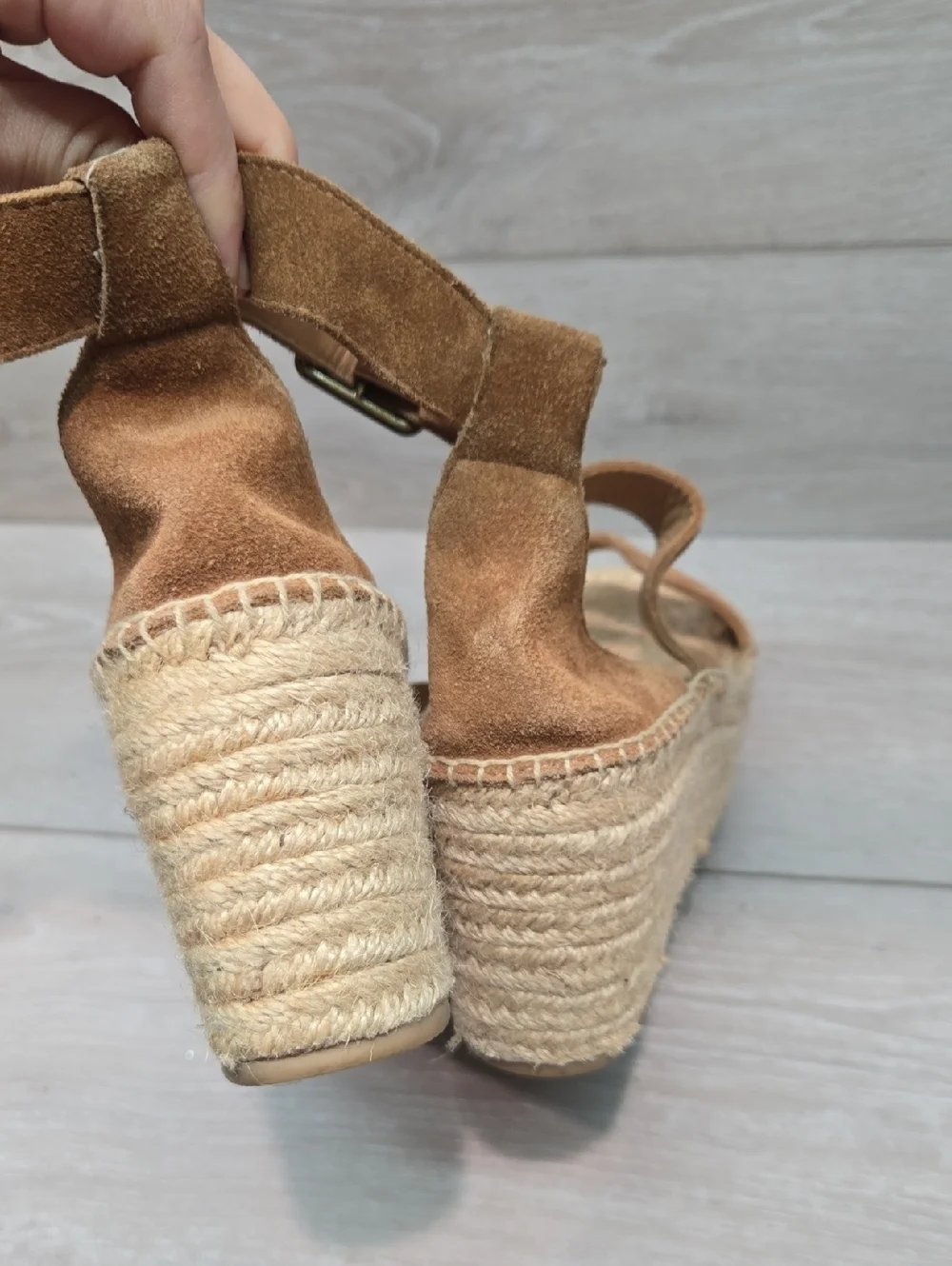 Soludos By Anthropologie Womens Suede Espadrille Platform Sandals Shoes Sz 7.5